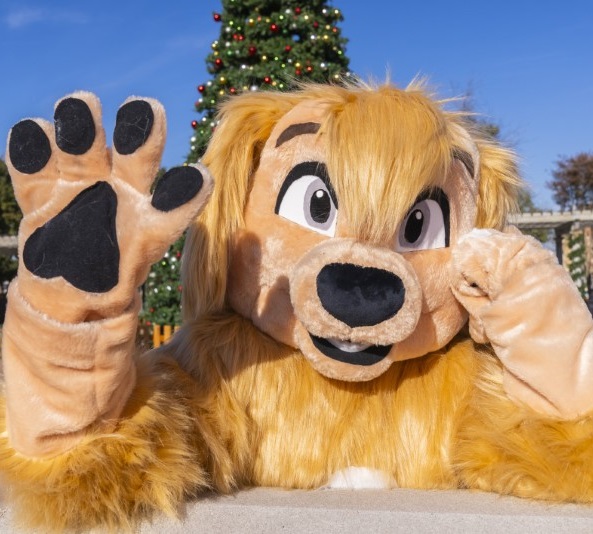 Chance the mascot waving